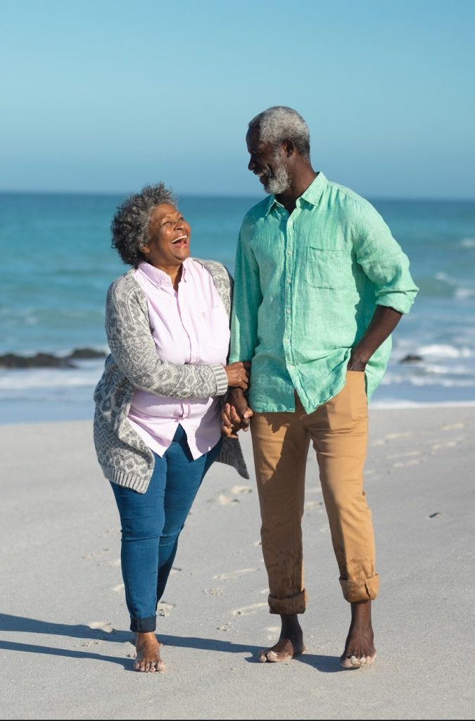 Older adults spending time together at home